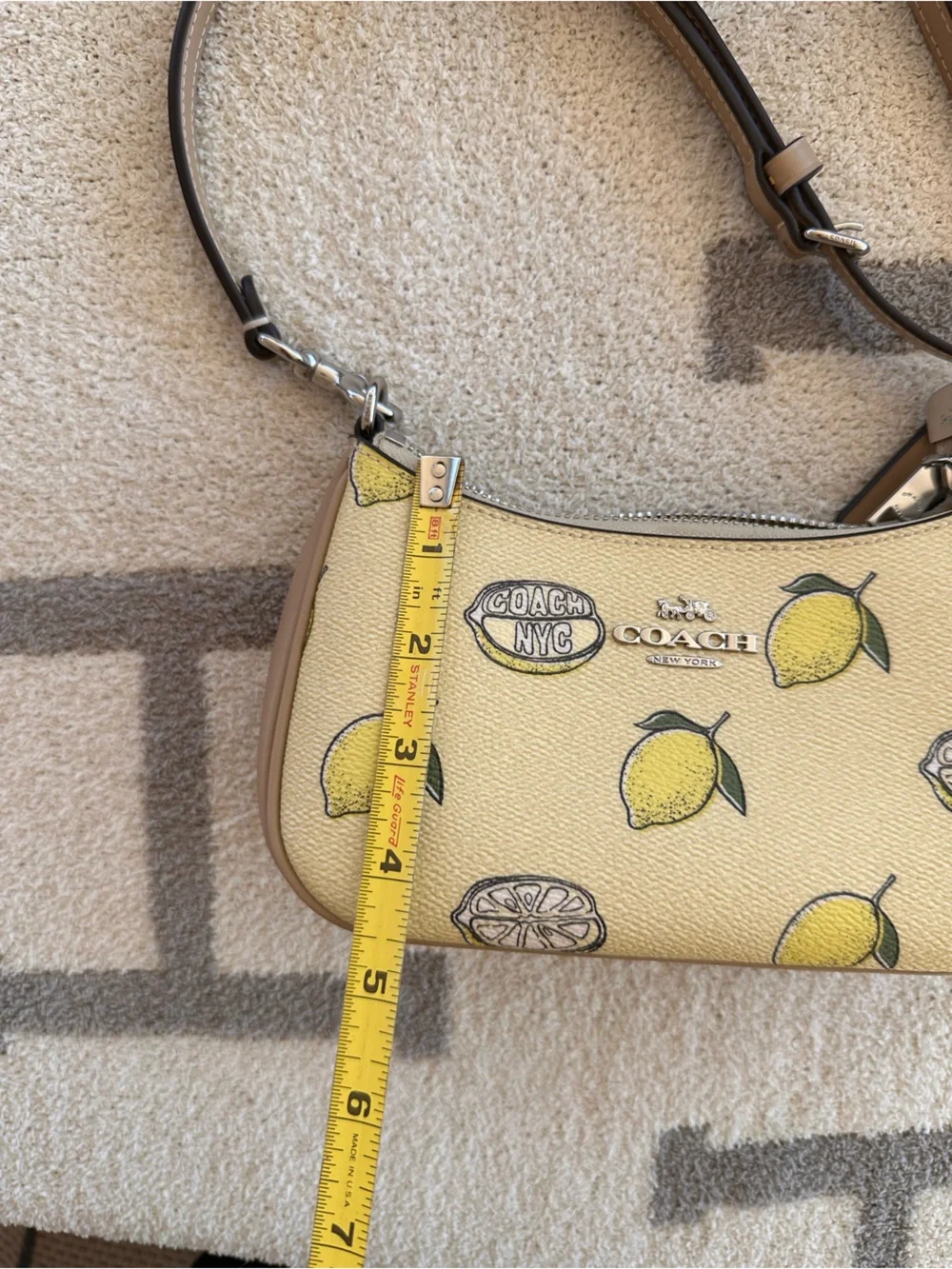 Coach Yellow Lemon Print Crossbody Bag